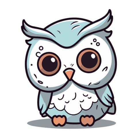 Owl character cartoon style vector illustration. Cute owl mascot