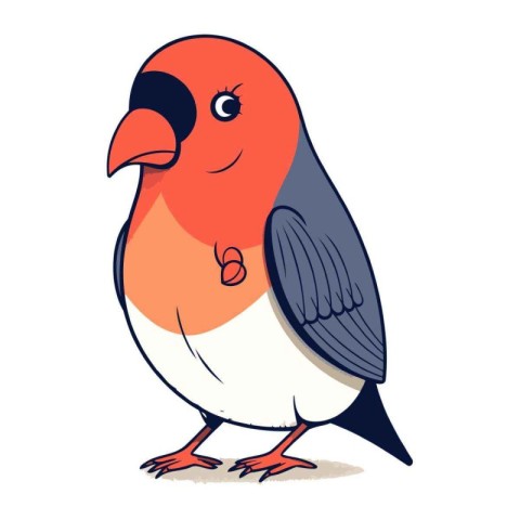 Bullfinch on a white background. Vector illustration of a bird.