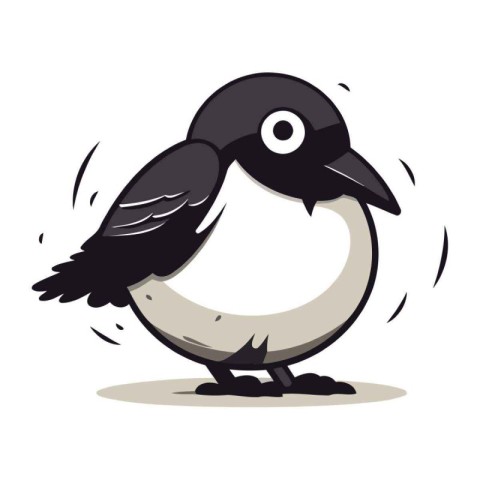 Cute cartoon crow isolated on a white background. Vector illustr