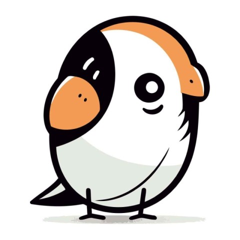 Cute cartoon bullfinch on white background. Vector illustration.