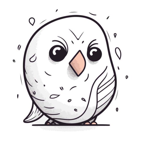 Cute cartoon owl. Vector illustration isolated on a white backgr