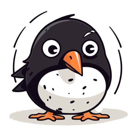 Cartoon penguin. Vector illustration isolated on a white backgro