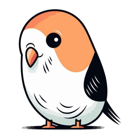 Vector illustration of a cute bullfinch on a white background.