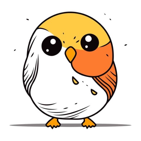 Cute cartoon bird. Vector illustration isolated on a white backg