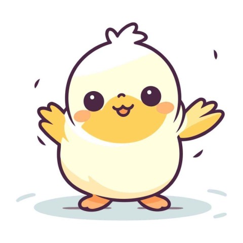 Cute little chicken cartoon character vector design. Happy easte