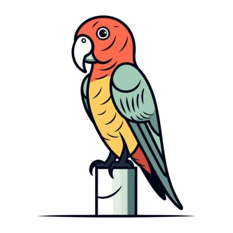 Parrot. Vector illustration. Isolated on a white background.