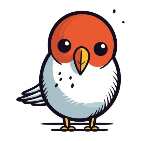 Cute cartoon bird isolated on a white background. Vector illustr