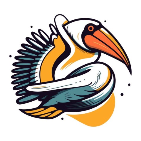 Pelican vector mascot illustration. Isolated on white background