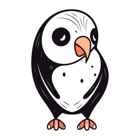 Cartoon penguin isolated on a white background. Vector illustrat