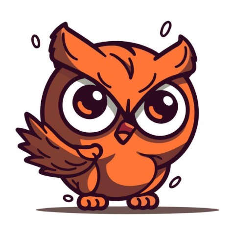 Cute cartoon owl. Vector illustration isolated on a white backgr