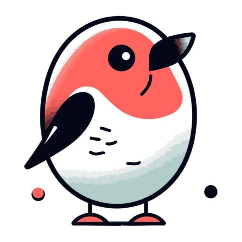 Vector illustration of a cute cartoon bullfinch. Isolated on whi