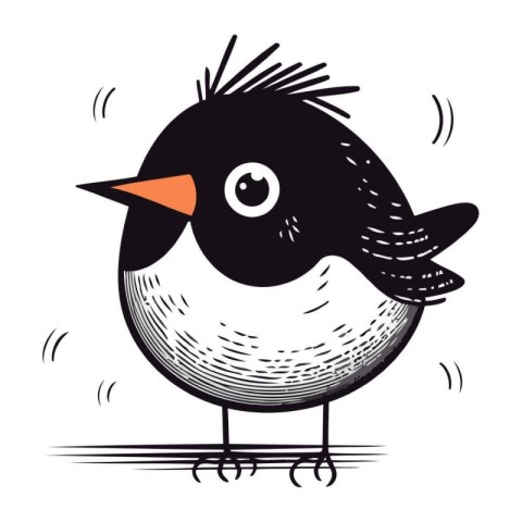 vector illustration of a cute little bird on a white background