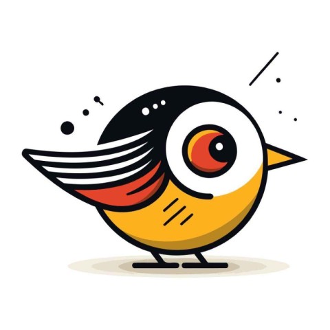 Cute little bird with big eyes. Vector illustration for your des