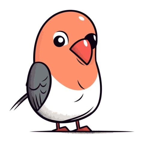 Vector illustration of a cute cartoon bullfinch isolated on whit