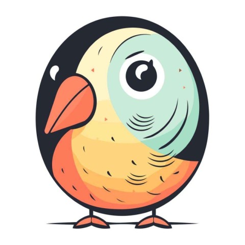 Cute cartoon parrot. Vector illustration isolated on white backg