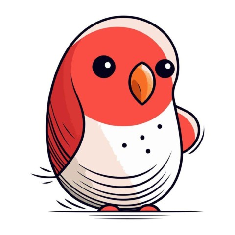 Cute cartoon bird. Vector illustration isolated on a white backg