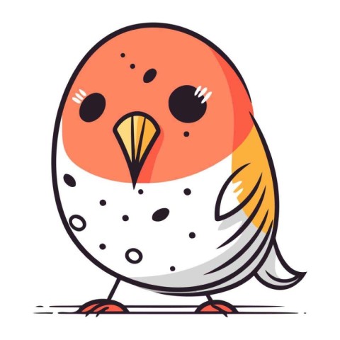 Cute cartoon bird. Vector illustration of a cute little bird.