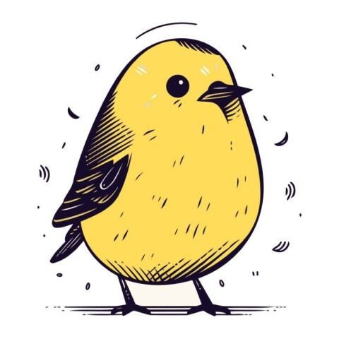 Cute little bird. Hand drawn vector illustration in sketch style