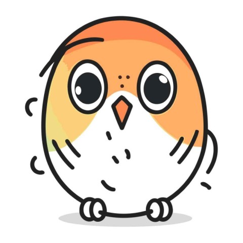 Cute cartoon owl. Vector illustration isolated on a white backgr