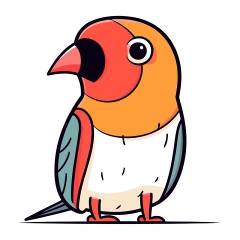 Vector illustration of cute cartoon parrot. Colorful clipart.