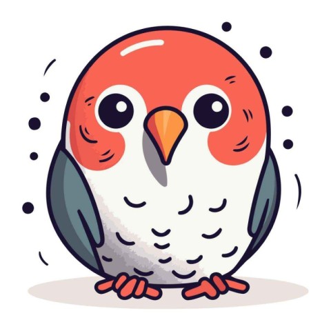 Cute cartoon parrot. Vector illustration isolated on white backg