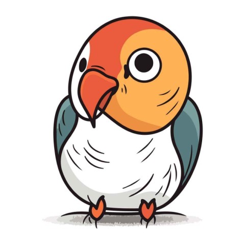 Cartoon parrot isolated on a white background. Vector illustrati