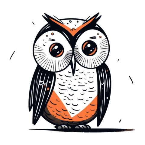 Cute cartoon owl. Vector hand drawn illustration for your design