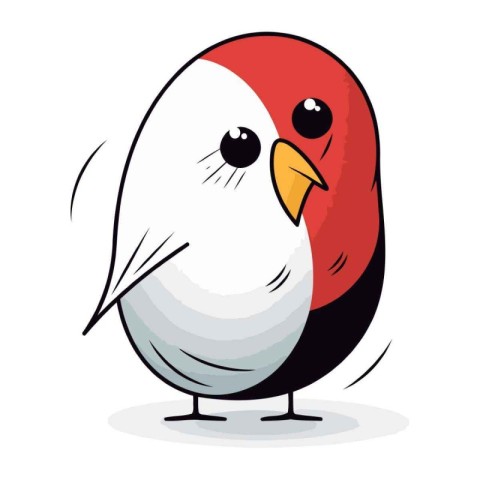 Bullfinch cartoon isolated on a white background. Vector illustr