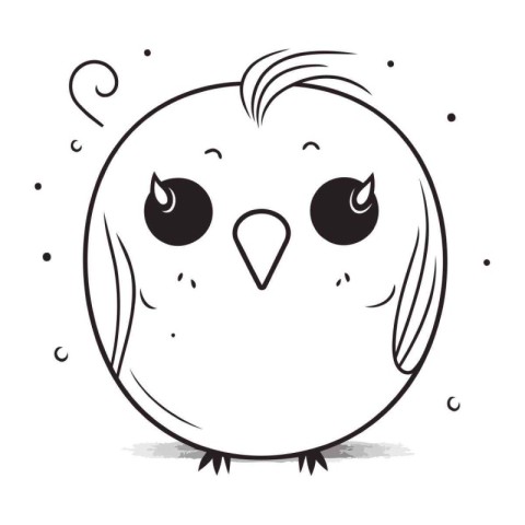 Cute cartoon owl. Vector illustration isolated on a white backgr