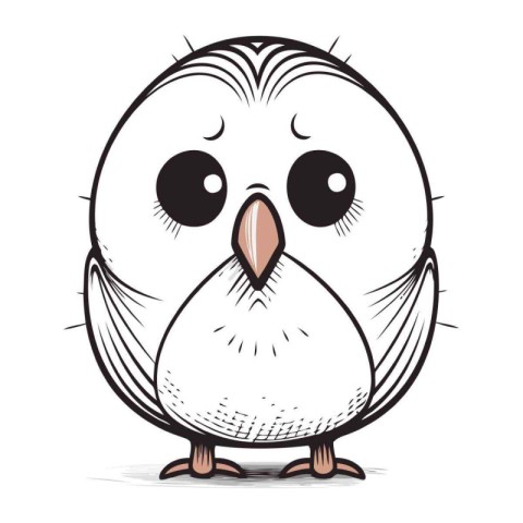 Cute cartoon owl. Vector illustration isolated on a white backgr