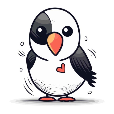 Cute penguin vector illustration. Cute cartoon penguin character