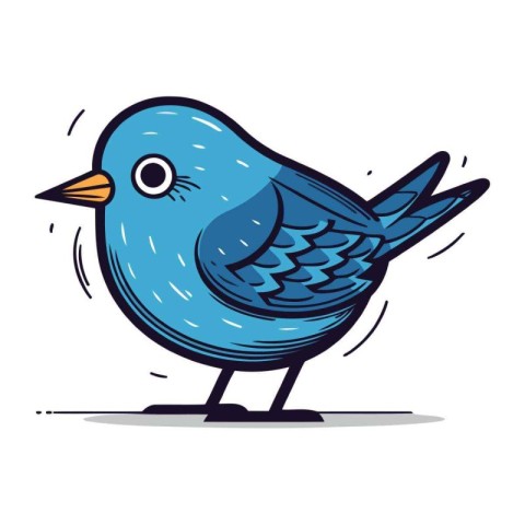 Blue bird cartoon icon. Bird animal and nature theme. Isolated d