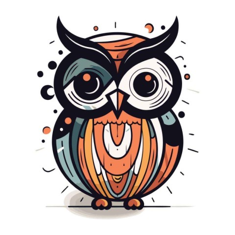 Owl. Vector illustration in cartoon style. Isolated on white bac