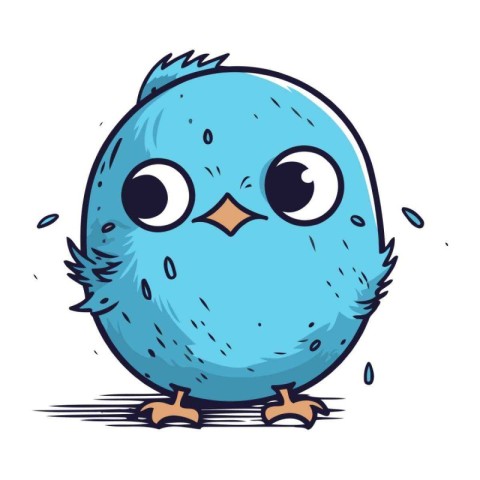 cute little blue bird cartoon vector illustration graphic design