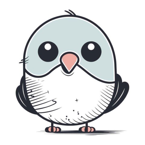 Cute cartoon bird isolated on a white background. Vector illustr