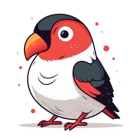 Bullfinch vector illustration. Cute cartoon bullfinch.