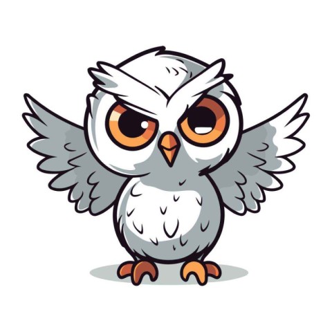 Owl cartoon isolated on a white background. Vector illustration