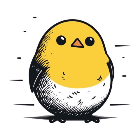 Cute little chick. Hand drawn vector illustration in sketch styl