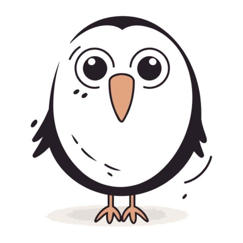 cute cartoon owl on white background. vector illustration eps10