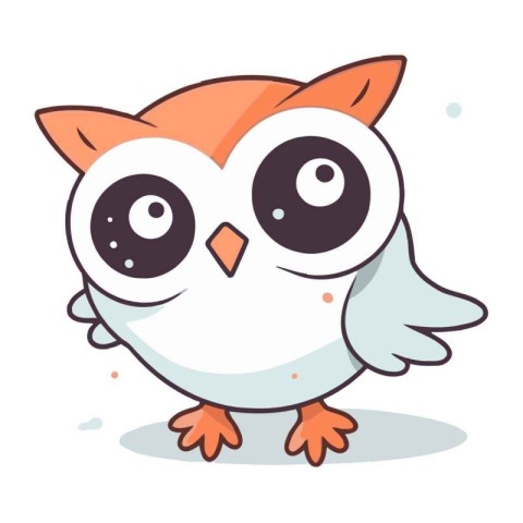 Cute cartoon owl. Vector illustration isolated on a white backgr