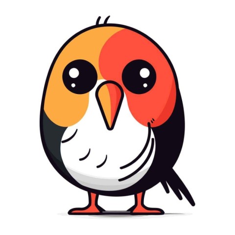 Cute cartoon bird isolated on a white background. Vector illustr