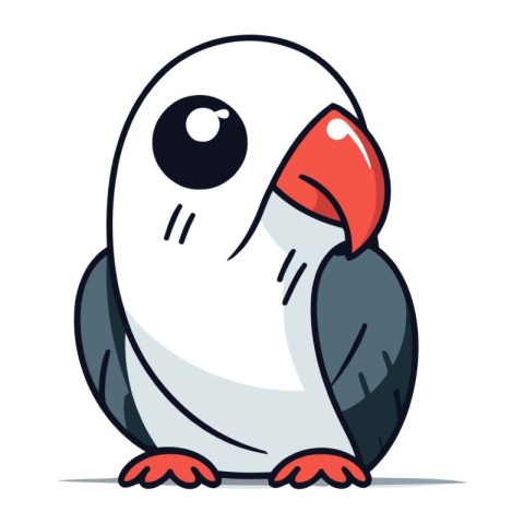 Cute cartoon parrot. Vector illustration isolated on white backg