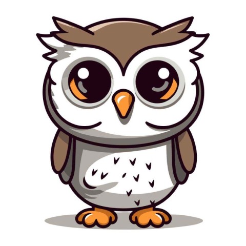 Owl Cute Animal Cartoon Mascot Character Vector Illustration