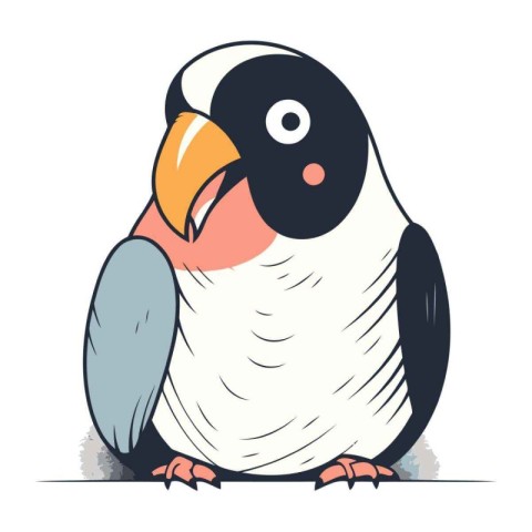 Cute cartoon penguin. Vector illustration on a white background.