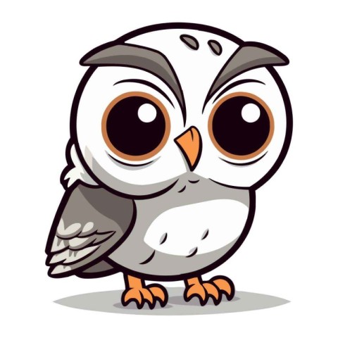 Cute owl cartoon isolated on a white background. Vector illustra