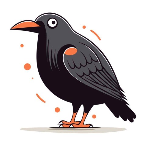 Crow. Vector illustration. Isolated on a white background.