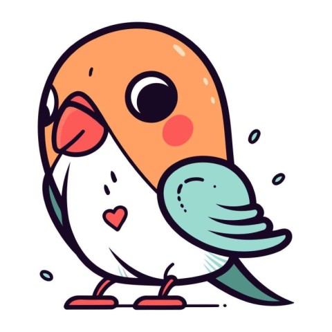 Cute cartoon parrot. Vector illustration of a cute bird.