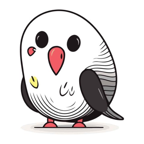 Pigeon cartoon vector illustration on white background. Cute bir