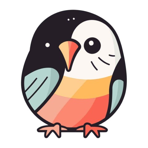 Cute cartoon parrot. Vector illustration. Isolated on white back