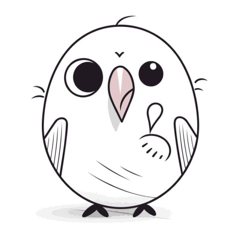 Cute cartoon bird. Vector illustration isolated on a white backg